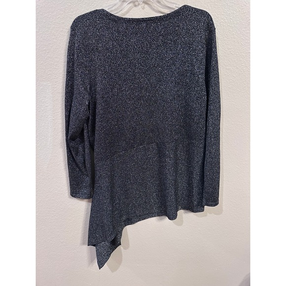 Alfani Women's XL Top Long Sleeve Asymmetrical Sparkle Party Blouse - Picture 5 of 5